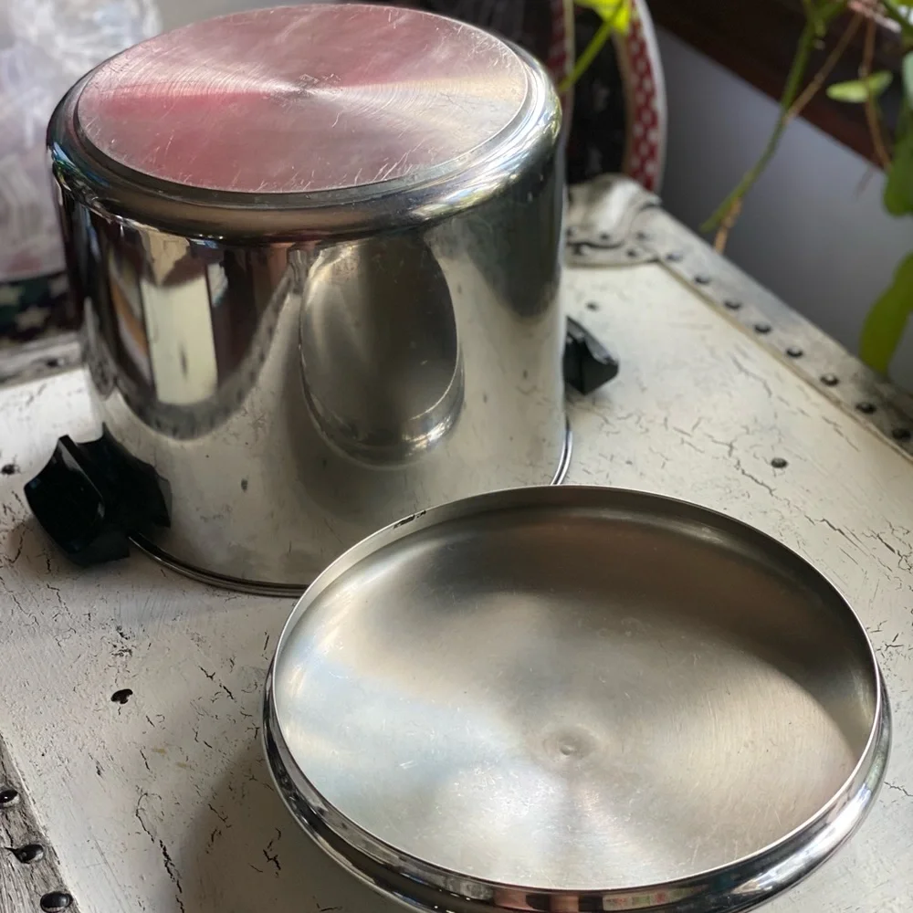8 Qt Revere Ware Stainless Steel Stock Pot and Lid